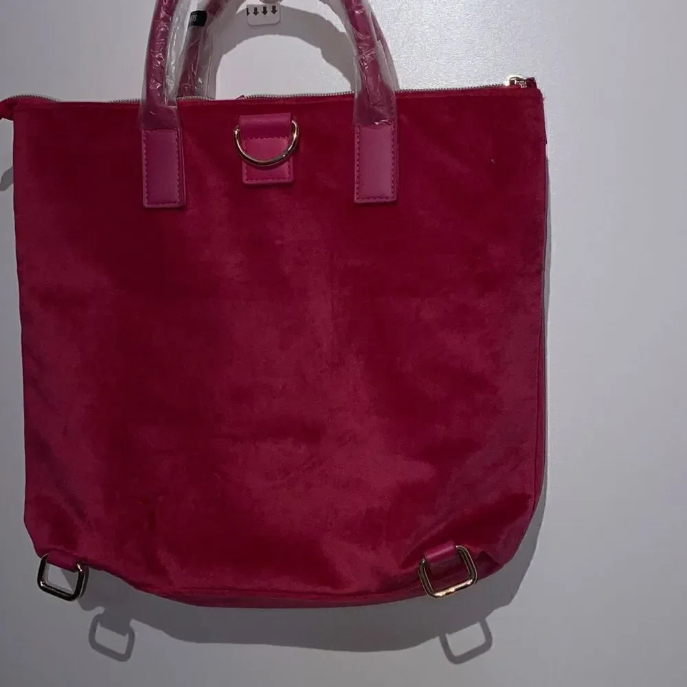 Juicy Couture‎ Women's Bow Shoulder Bag Convertible To Backpack In Raspberry NWT